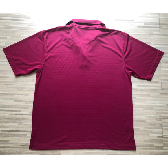Pro Tour, Men's Golf Polo Shirt, Cool Play, Dark Pink, 100% Polyester, X Large - Picture 2 of 5